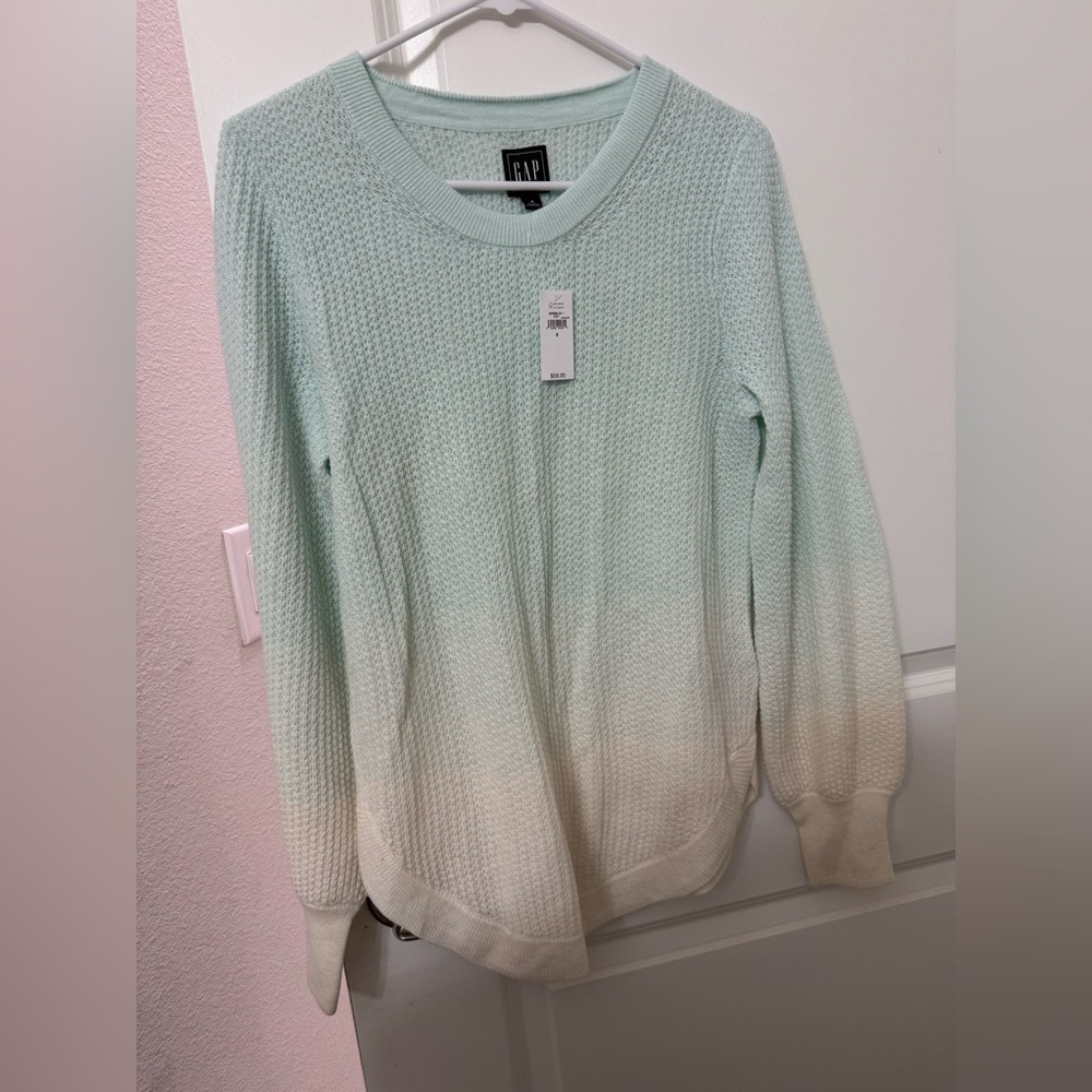 GAP Green and Cream Crew Neck Sweater NWT